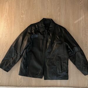 Vintage Claiborne Men's Black Leather Jacket